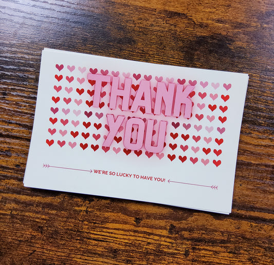 4x6 -Thank you cards- Valentine's Day