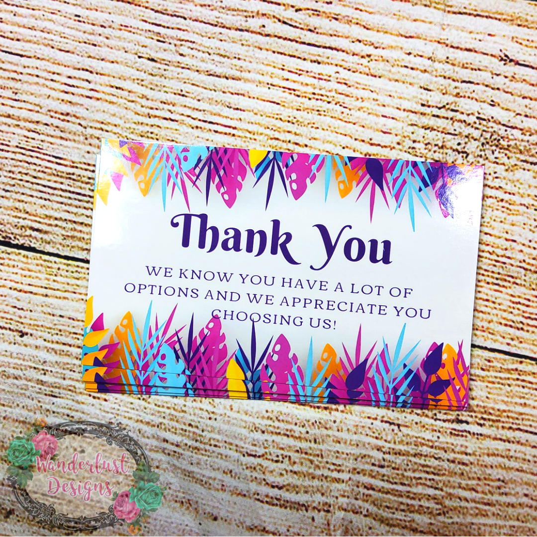 3x6 -Thank you cards- Colorful